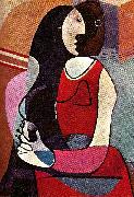 pablo picasso sittande kvinna oil on canvas